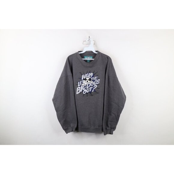 BIG DOGS logo sweatshirt, men's size L cotton Khaki type Vintage Second Hand